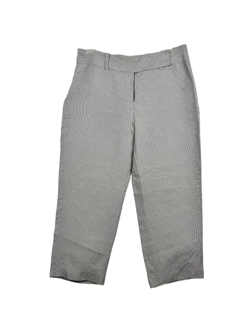 Ann Taylor Womens Gray Cropped Dress Pants Size 6 Silk/Linen Blend Fully Lined